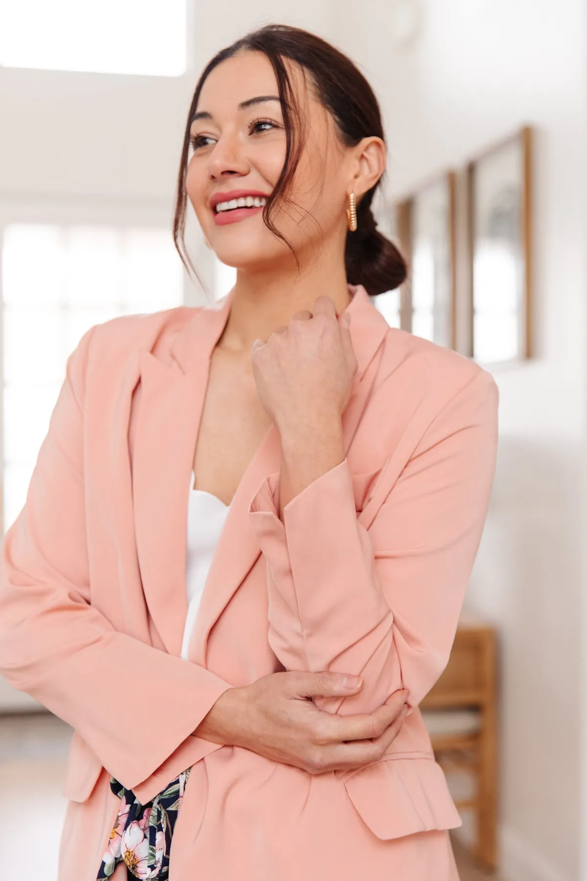 Abby Blazer in Peach