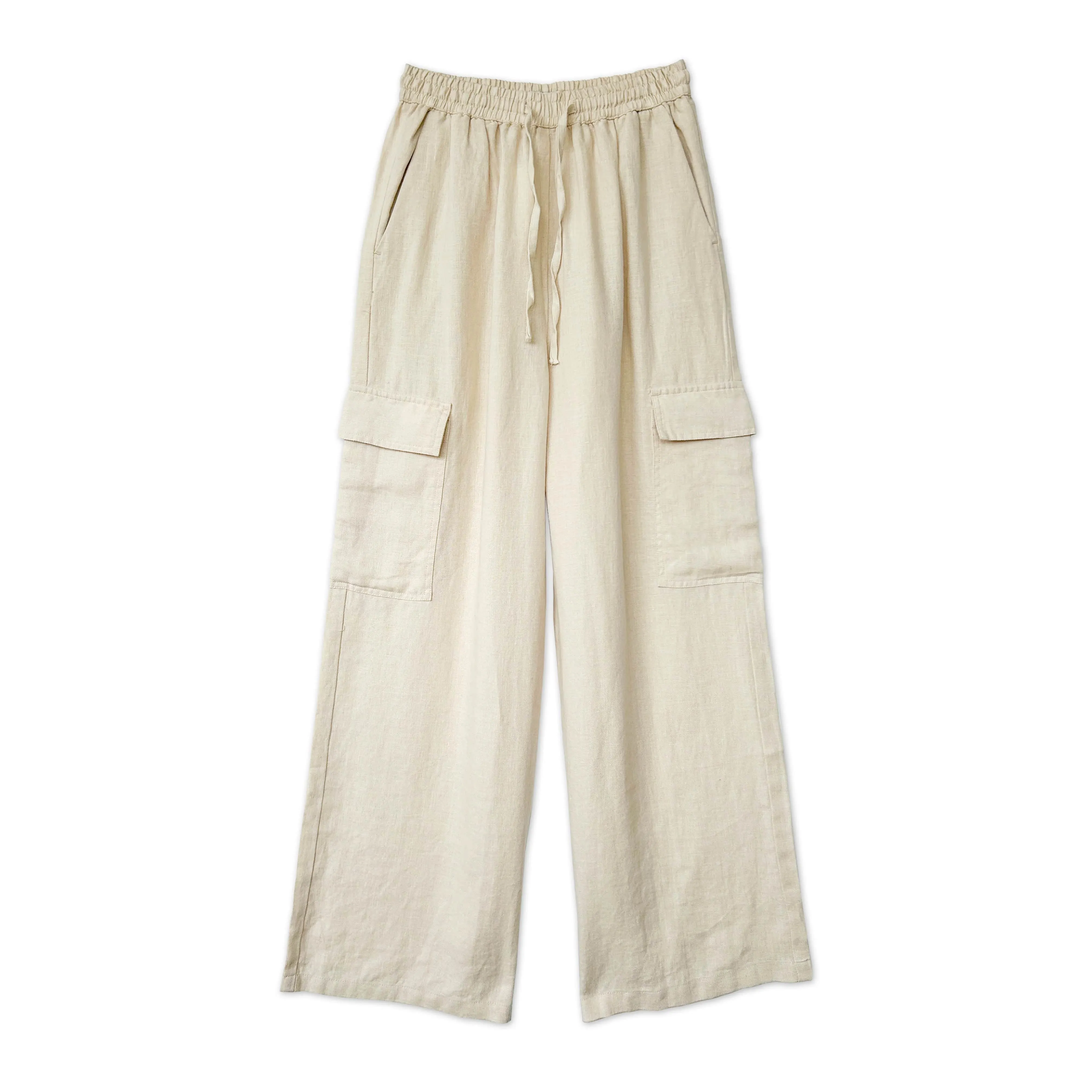 Albaray Drawstring Linen Cargo Trousers