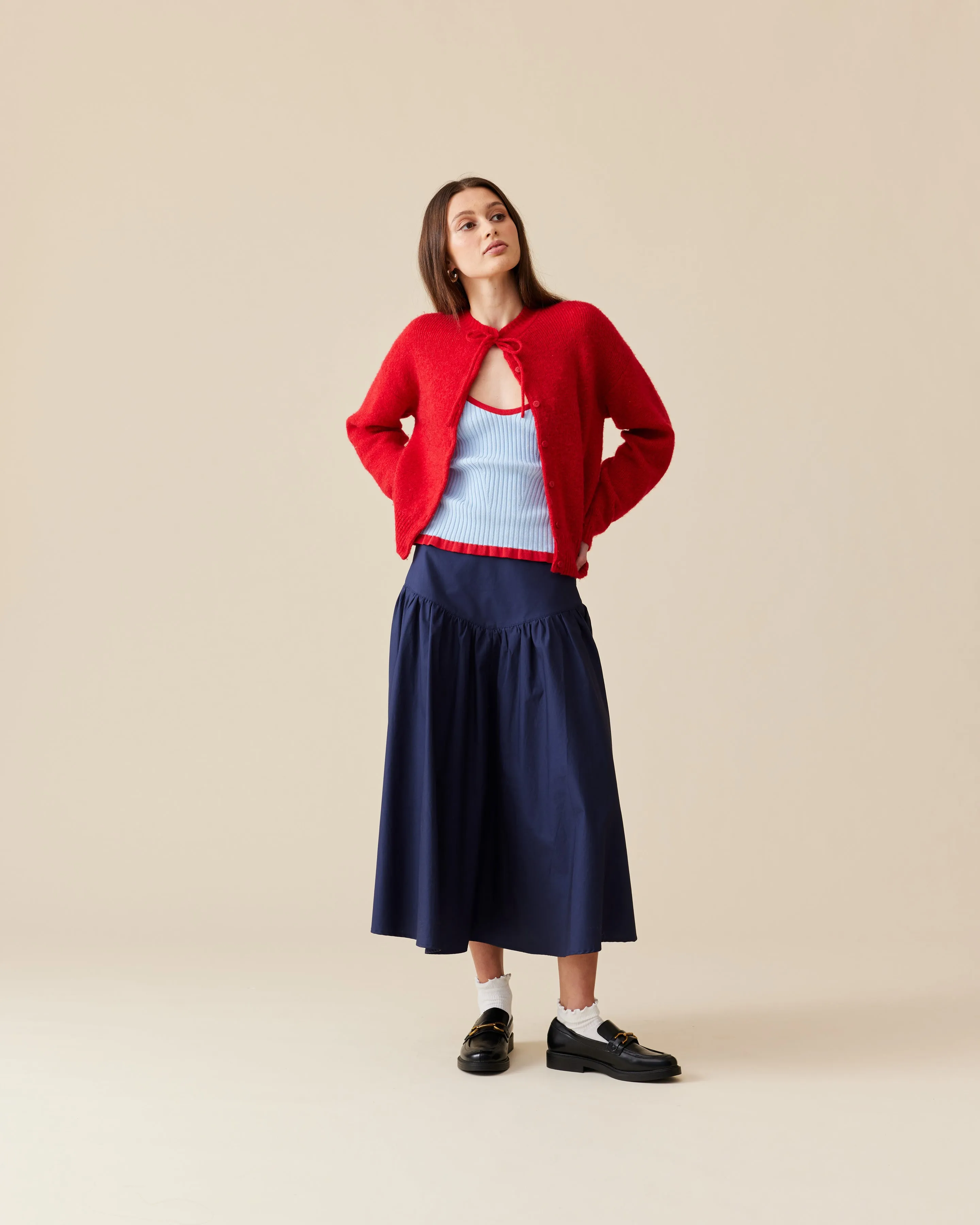 ANNIE CARDIGAN CHERRY RED