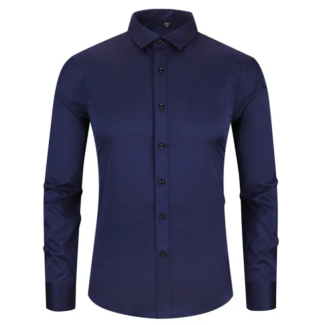 Anti-Wrinkle Men's Long Sleeve Business Shirt