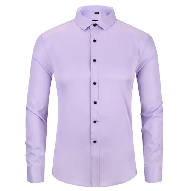 Anti-Wrinkle Men's Long Sleeve Business Shirt