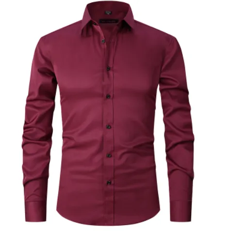 Anti-Wrinkle Men's Long Sleeve Business Shirt