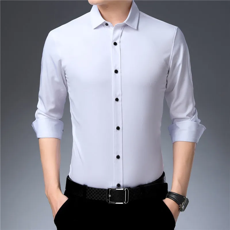 Anti-Wrinkle Men's Long Sleeve Business Shirt