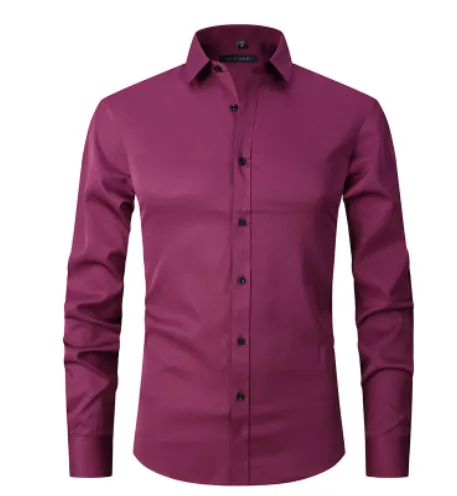 Anti-Wrinkle Men's Long Sleeve Business Shirt