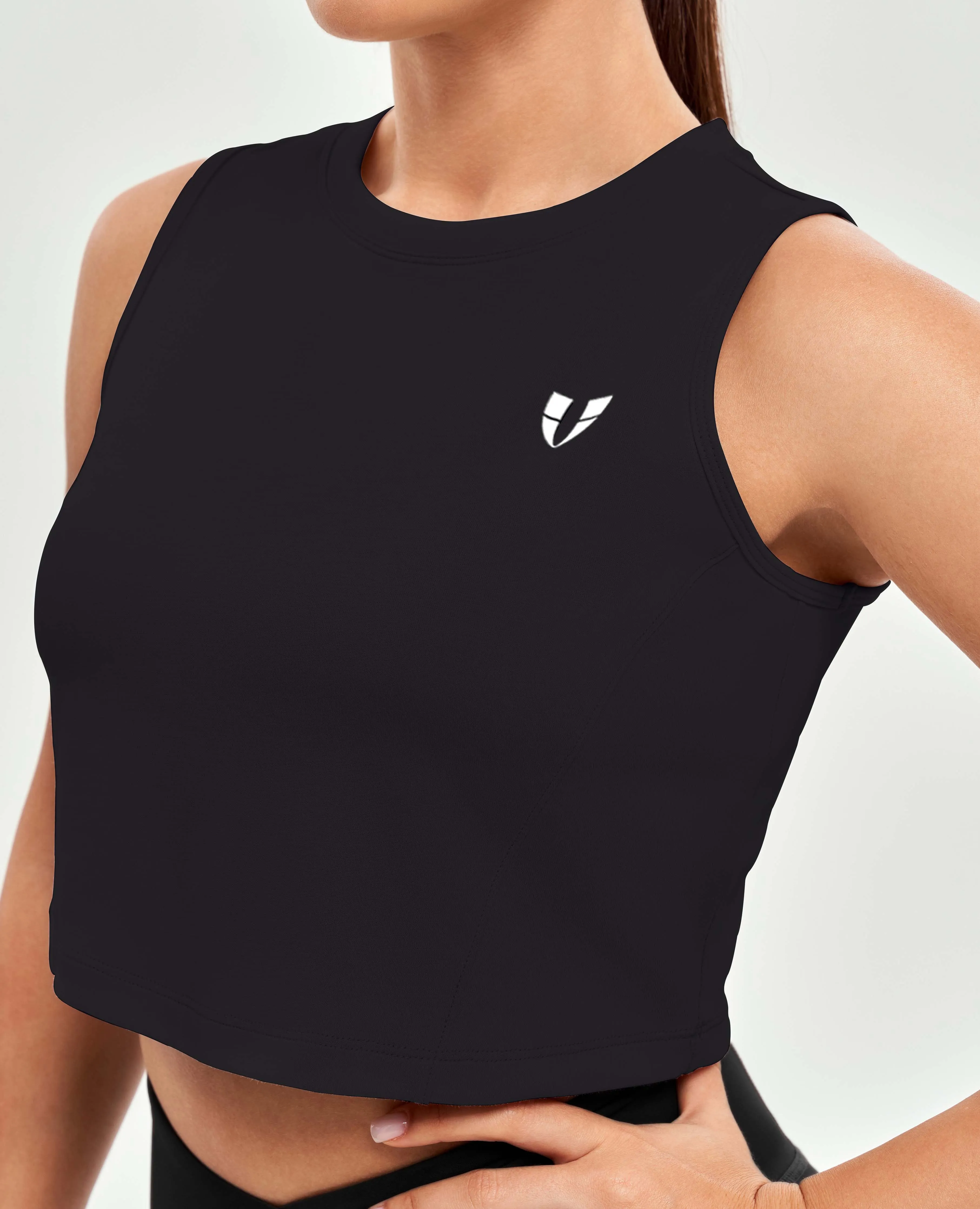 Athletic Crop Top - Black