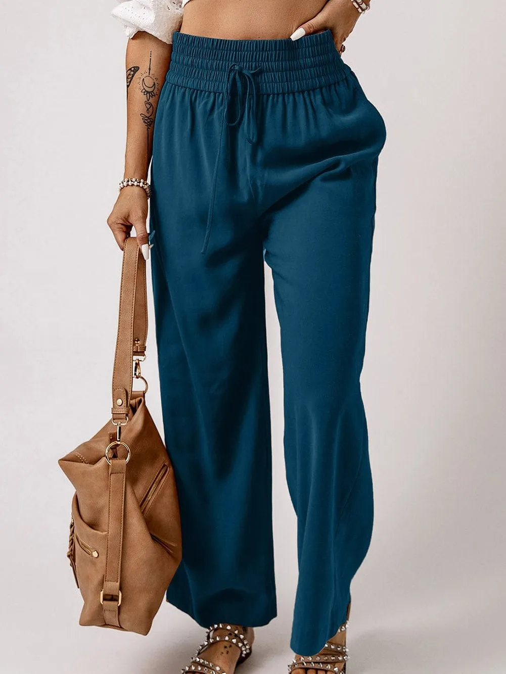 Beach Teal Wide Leg Pants