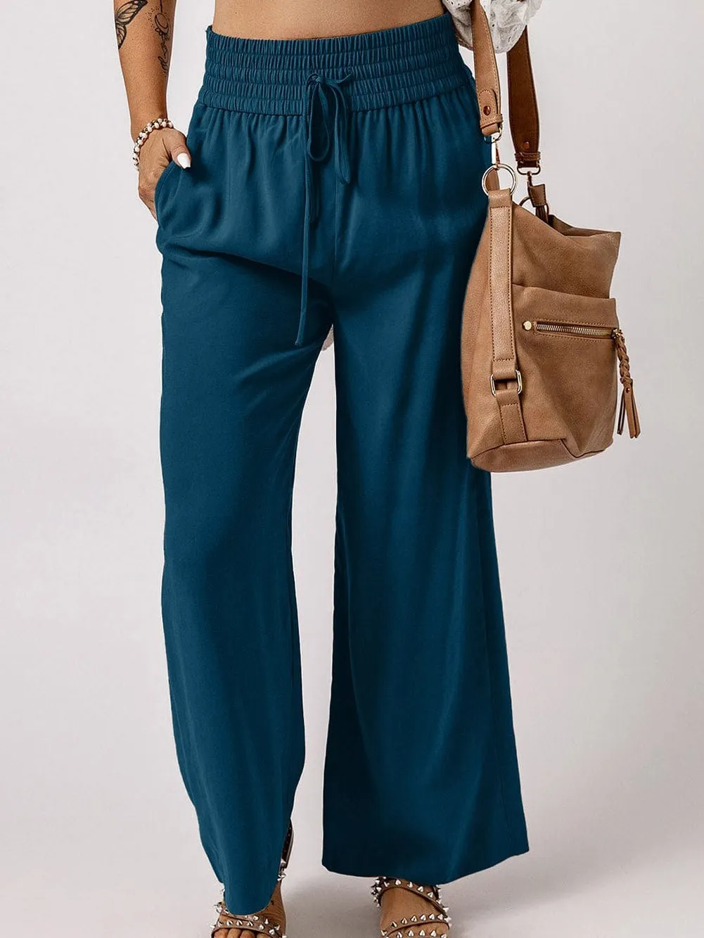 Beach Teal Wide Leg Pants