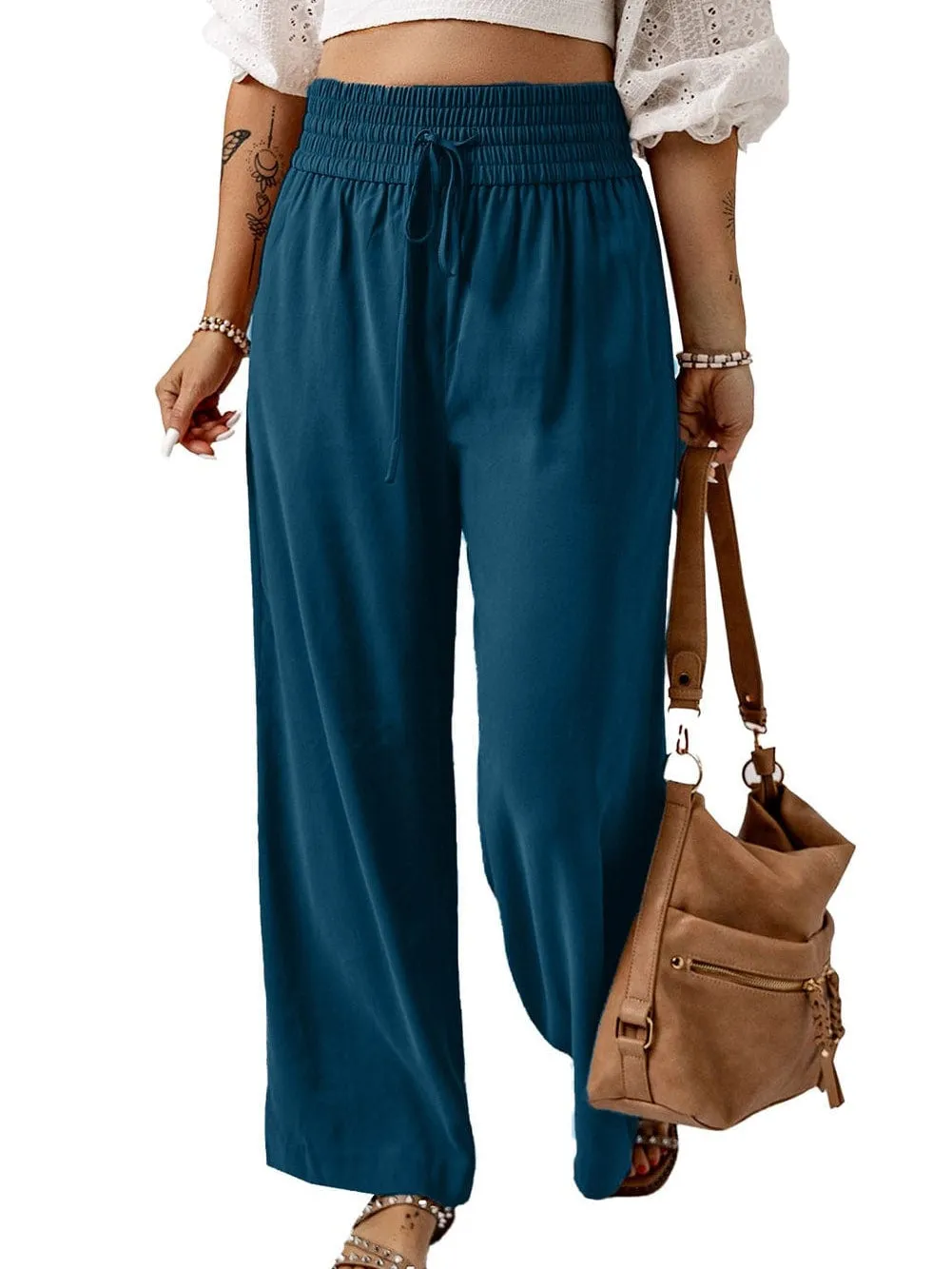 Beach Teal Wide Leg Pants