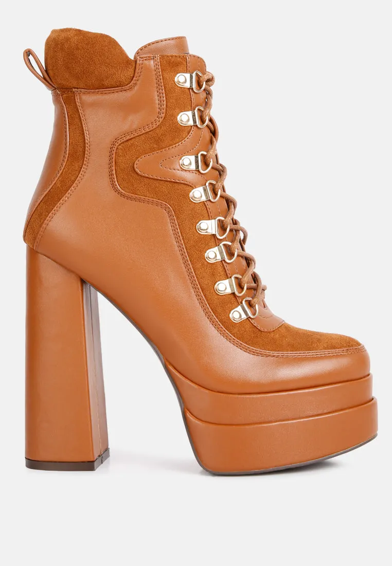 beamer faux leather high heeled ankle boots by London Rag