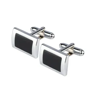 Black Cufflinks,Gift for Him,Father&#39;s Day,Groomsmen Gift,Wedding Gift,Sterling Silver,Valentine/Christmas/Birthday Gifts