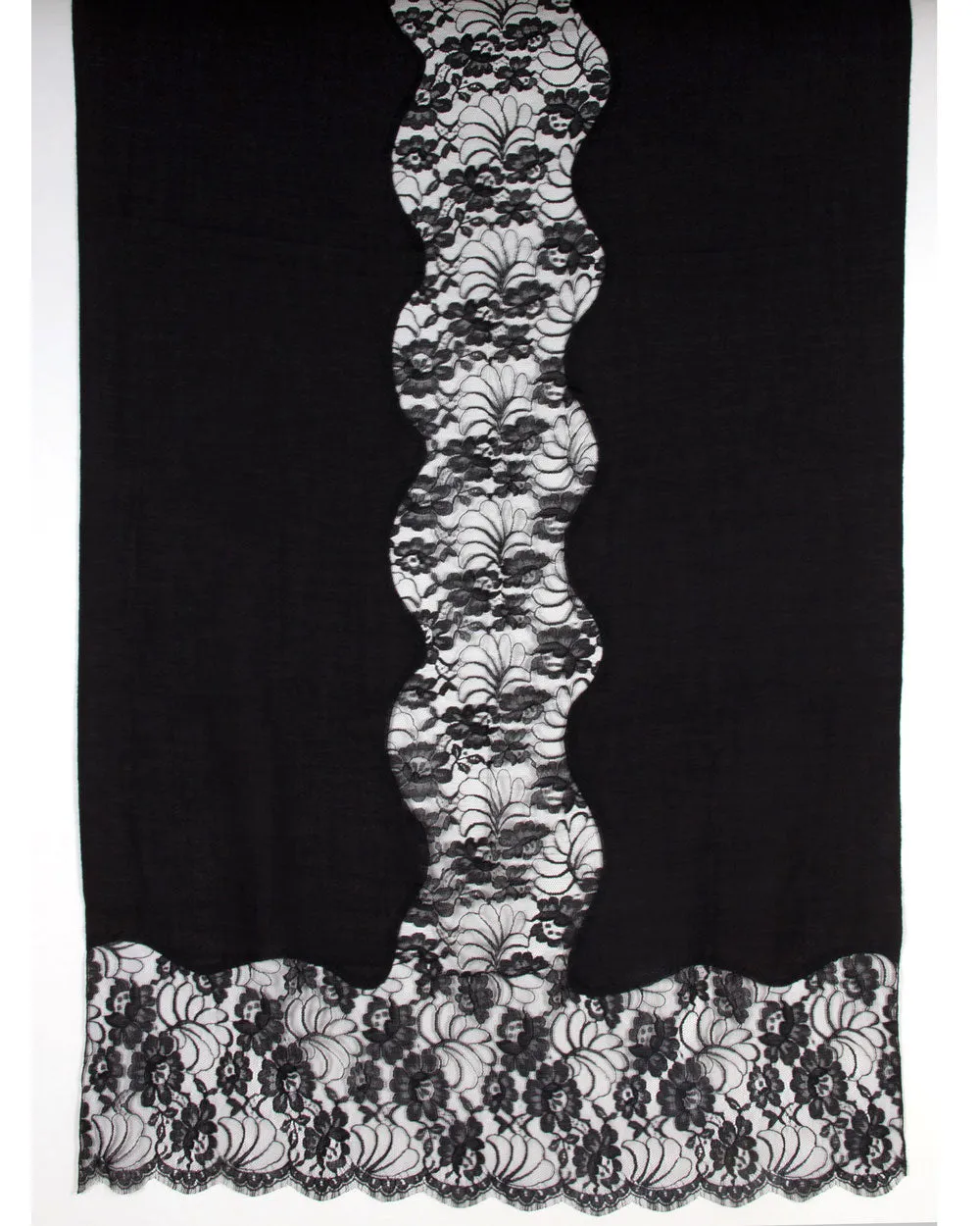 Black Lace Cashmere Scarf