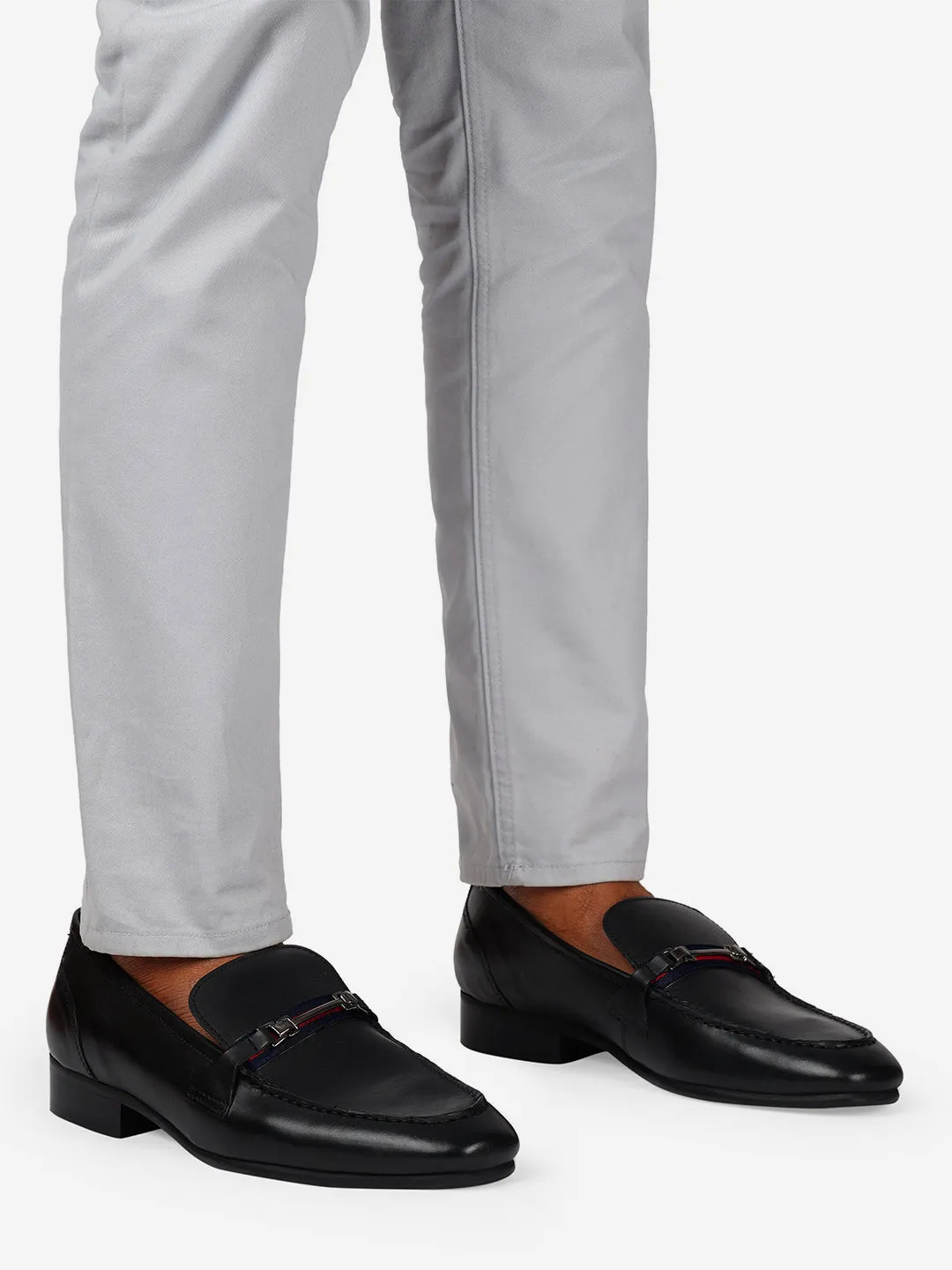 Black Leather Formal Loafers