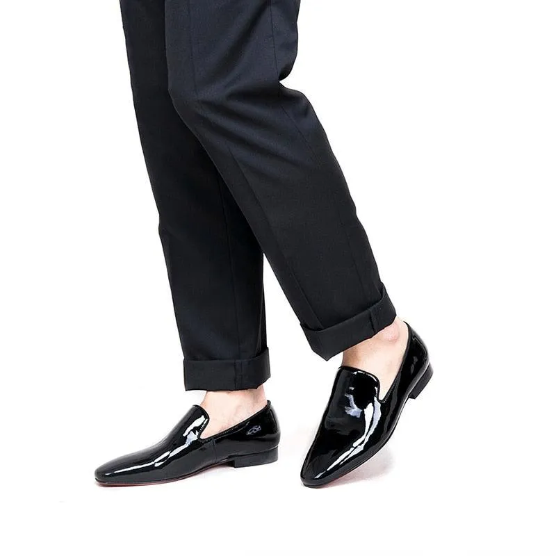 Black Patent Leather Men Loafers - Men Shoes