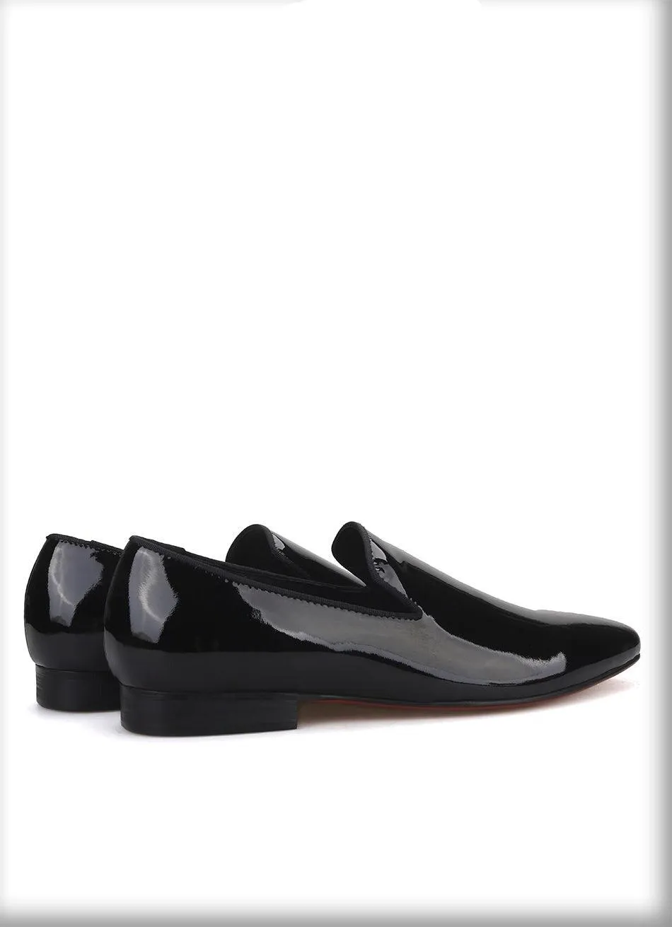 Black Patent Leather Men Loafers - Men Shoes