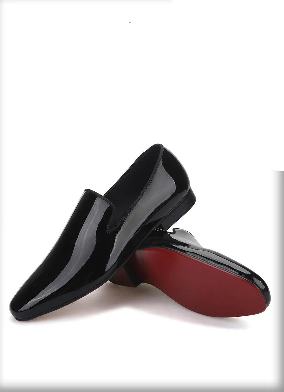 Black Patent Leather Men Loafers - Men Shoes