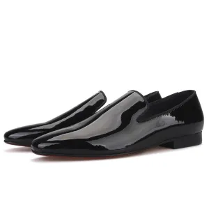 Black Patent Leather Men Loafers - Men Shoes