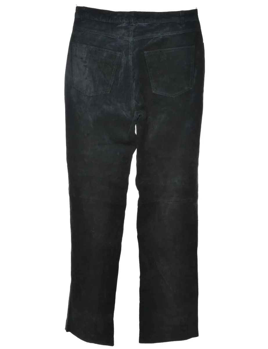 Black Suede Classic Trousers - W29 L31