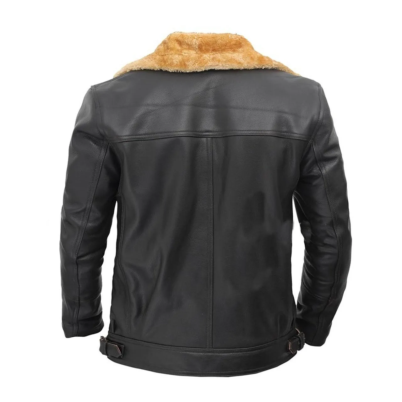 Bomber Genuine Fur Leather Jacket For Men