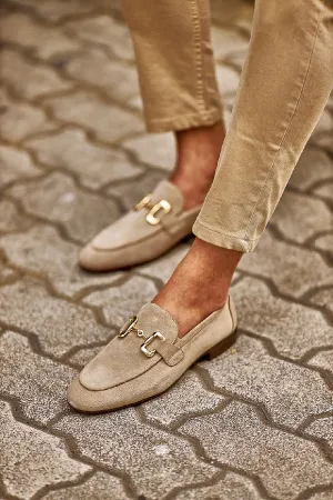 Brabion Levanzo Beige Suede Horsebit Loafers for Stylish Men