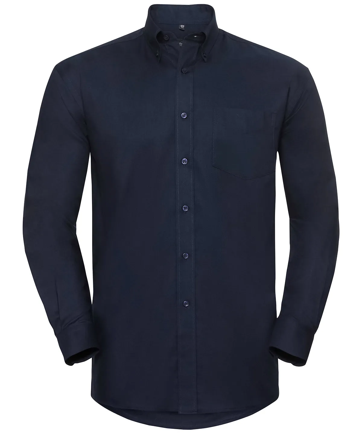 Bright Navy - Long sleeve easycare Oxford shirt