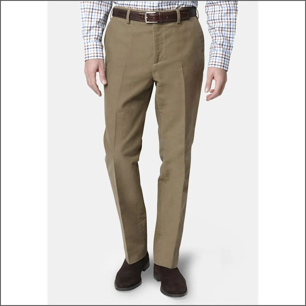 Brook Taverner Stone Kerswell Moleskin Trousers--