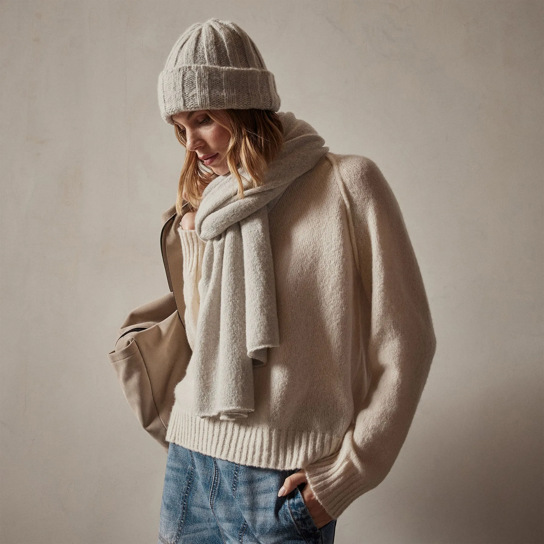 Cashmere Beanie & Scarf Set - Mist