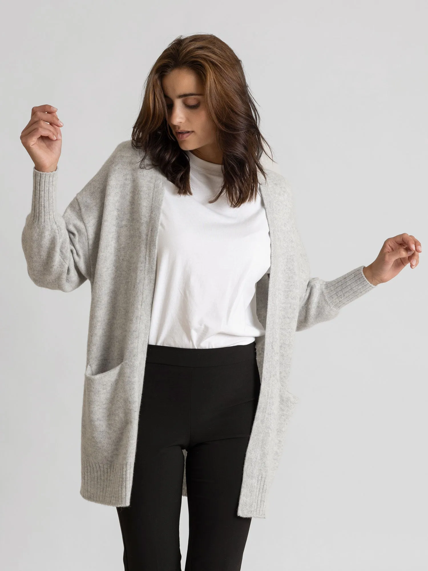 Cashmere cardigan "Lounge" - light grey