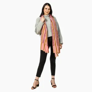 Cashmere Pashmina Stripes Embroidered Scarf