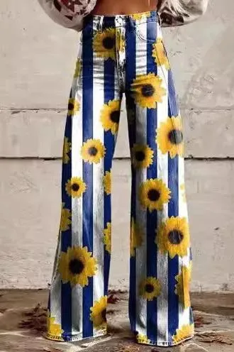 Casual Floral Wide Leg pants