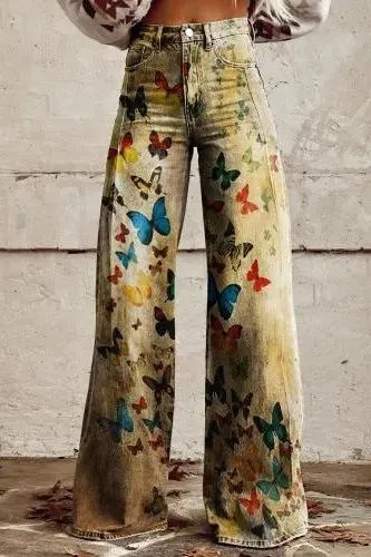 Casual Floral Wide Leg pants