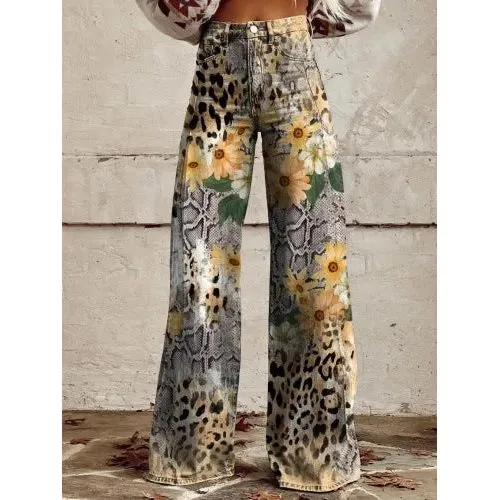 Casual Floral Wide Leg pants