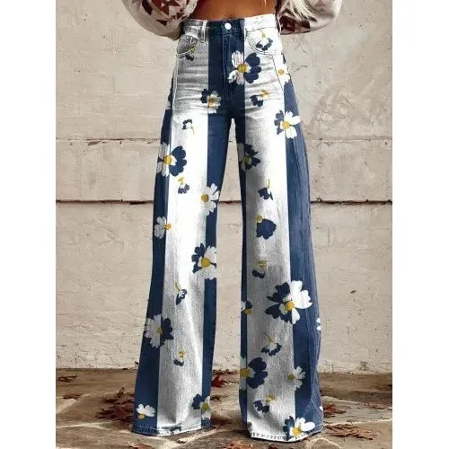 Casual Floral Wide Leg pants