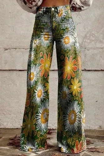 Casual Floral Wide Leg pants