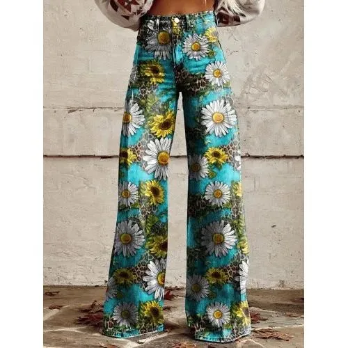 Casual Floral Wide Leg pants