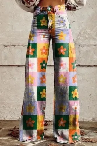 Casual Floral Wide Leg pants