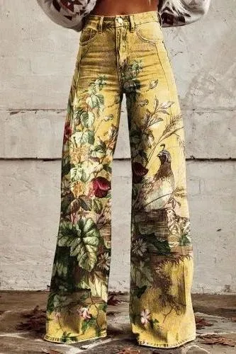 Casual Floral Wide Leg pants