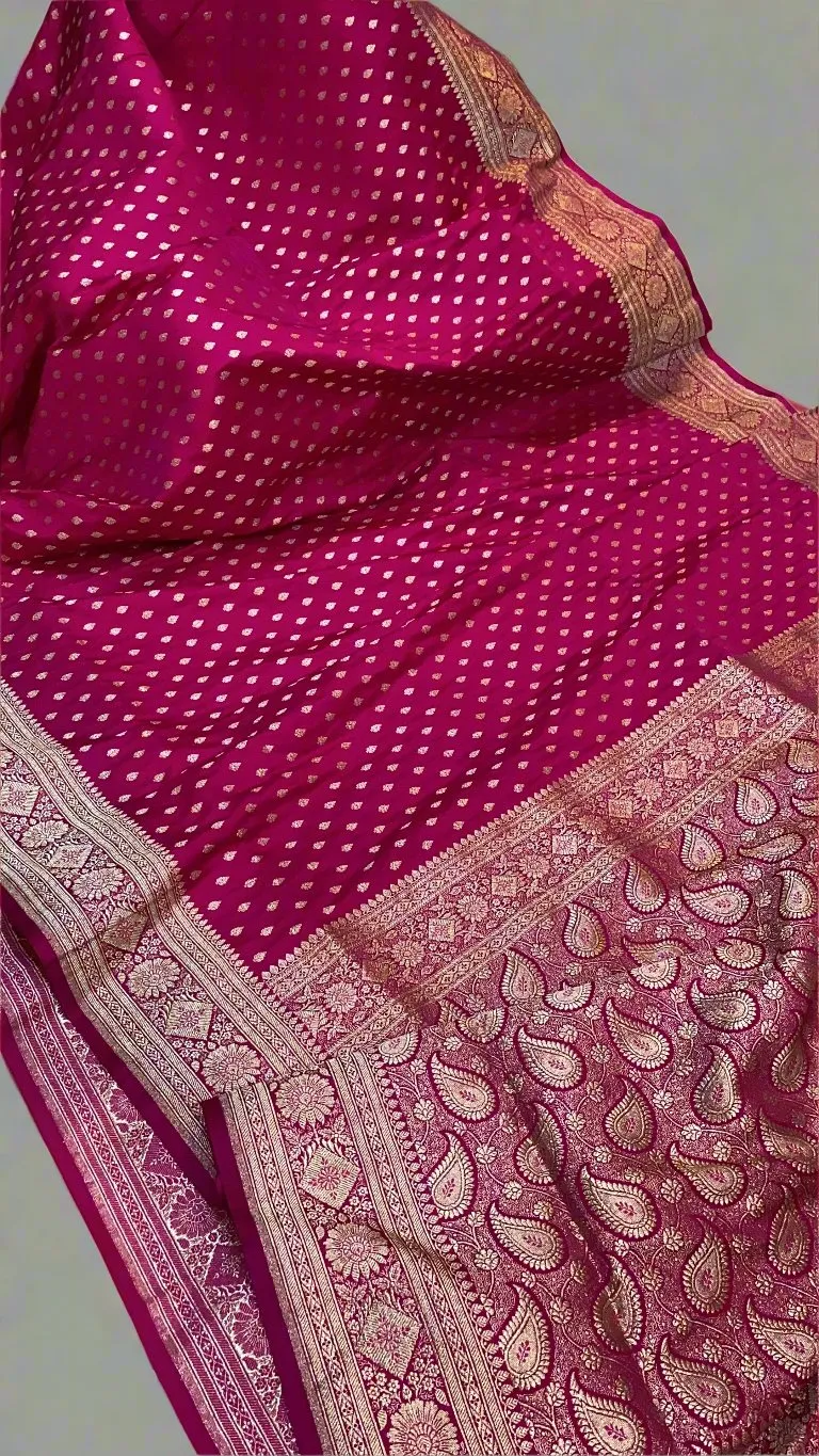 Celebrate Tradition with Rani Pink Pure Silk Banarasi Saree