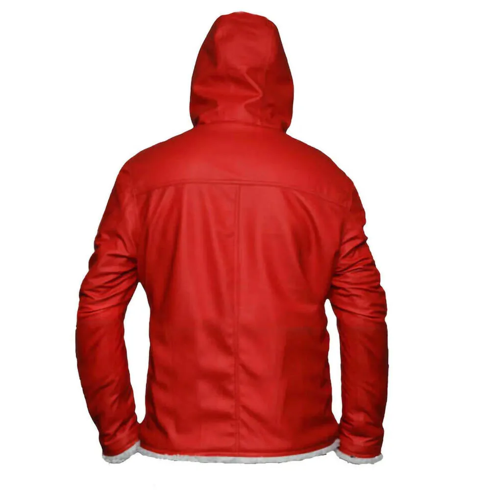 Christmas Santa Claus Costume Red Leather Jacket For Mens & Womens