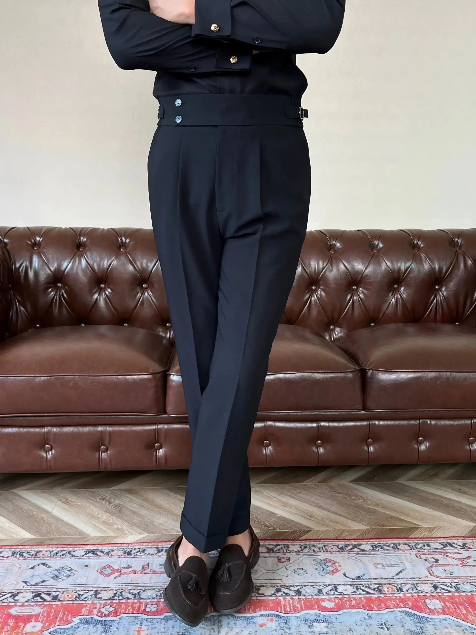 Classic Italia Sidetab Elastic Trousers - Cross & Crown