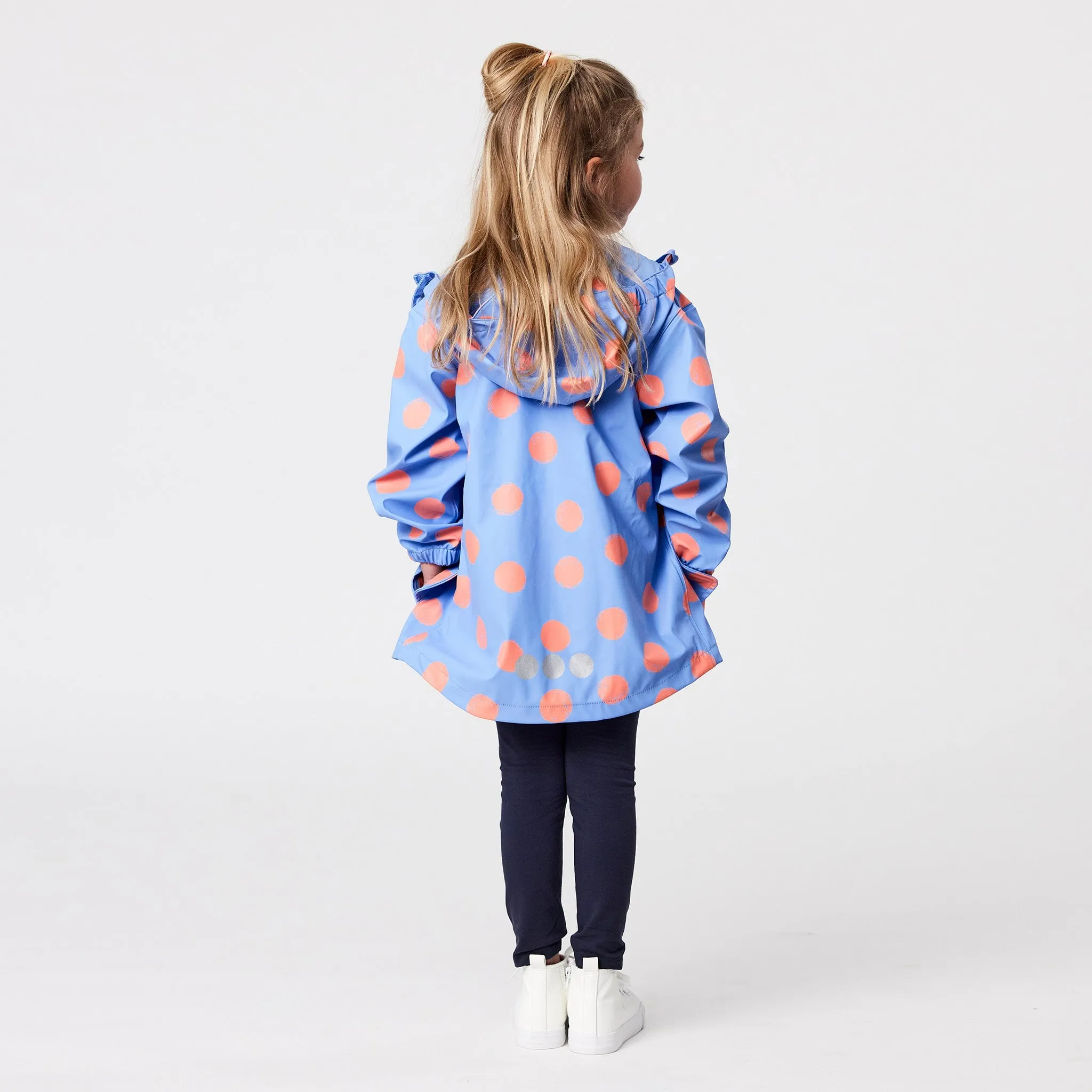 Cornflower Polka Dot Recycled Waterproof Raincoat