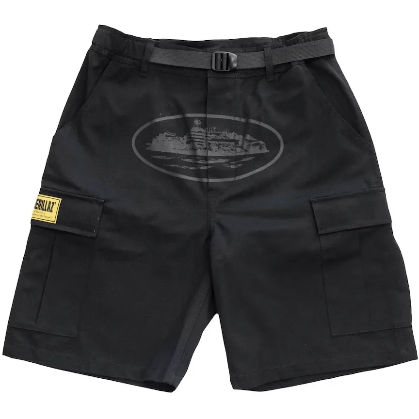 Corteiz OG Cargo Shorts Triple Black