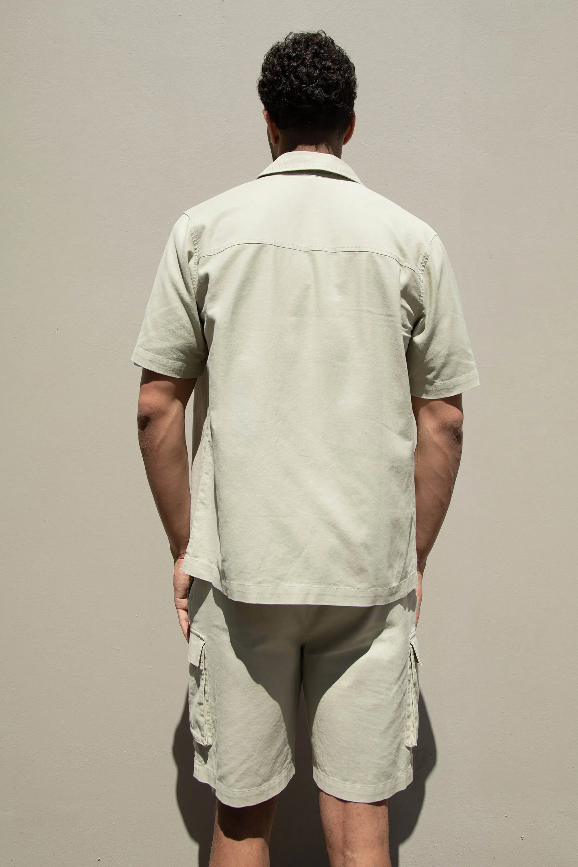 COTTON LINEN CARGO SHORT