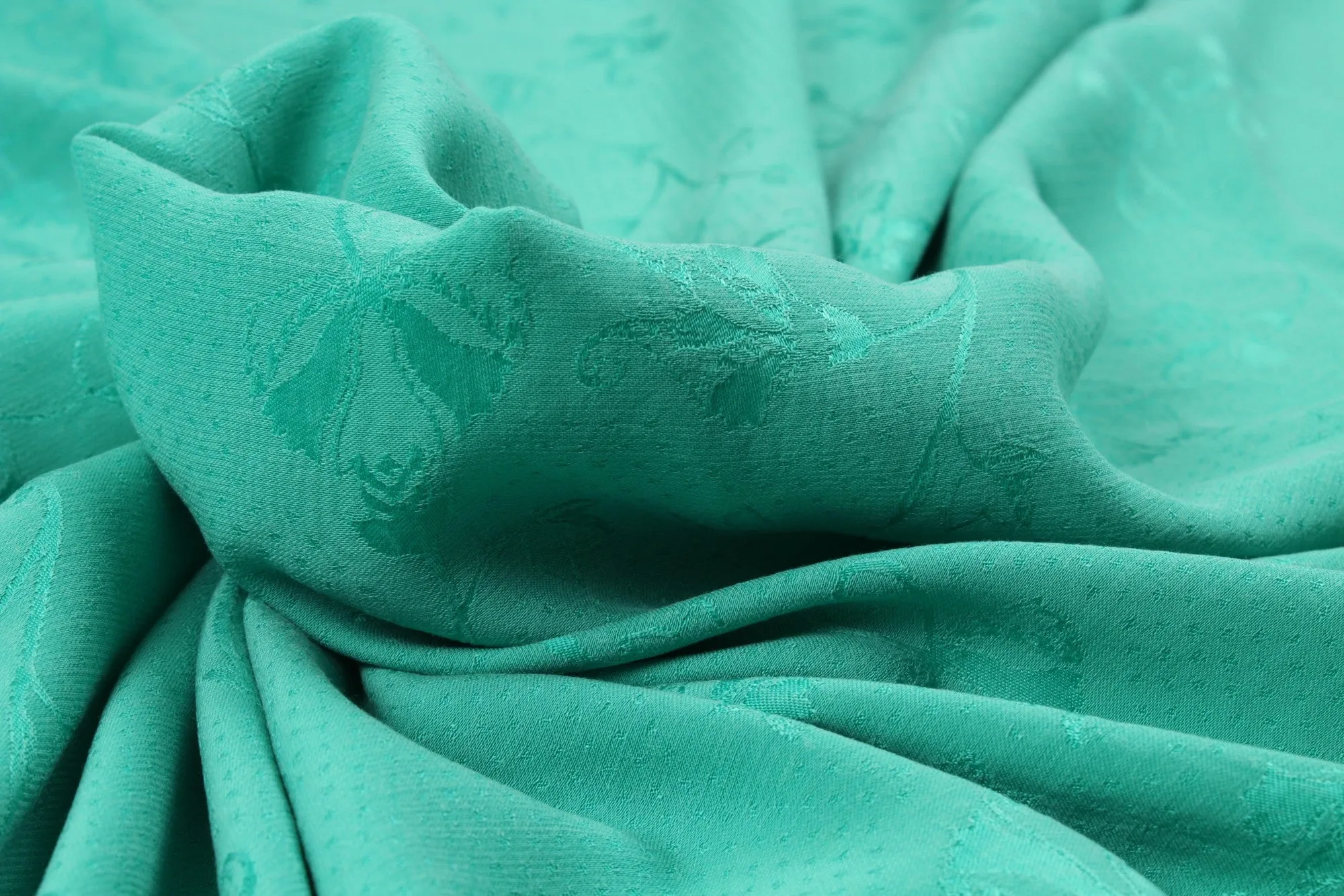 Cupro Viscose Decorative Jacquard - Sea Green - 16-5421 TPG