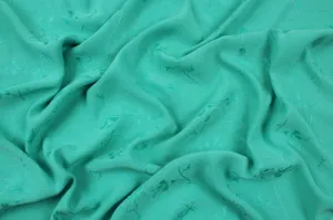 Cupro Viscose Decorative Jacquard - Sea Green - 16-5421 TPG