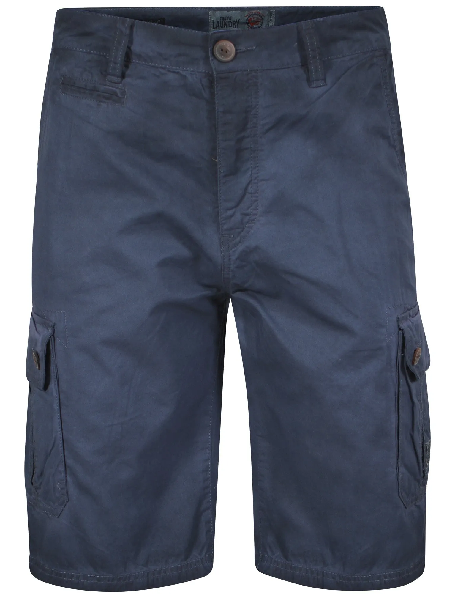 Dumont Cotton Cargo Shorts in Blue - Tokyo Laundry