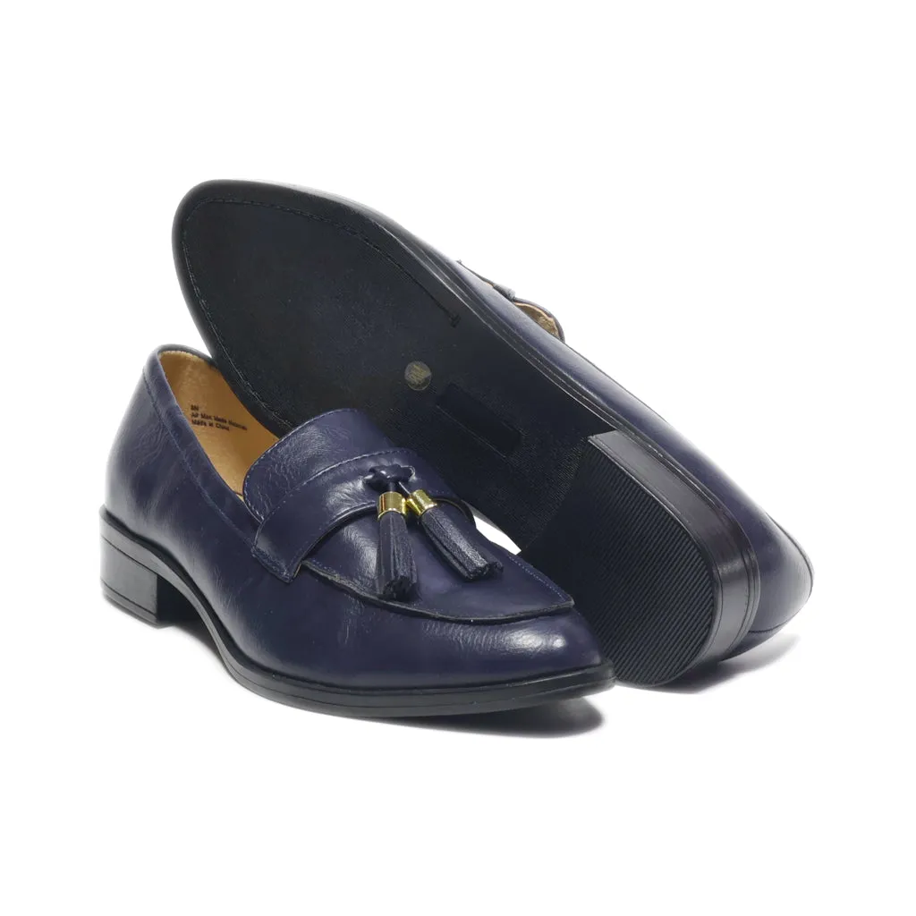 Dunion Loafers Leather Blue Colour For Women