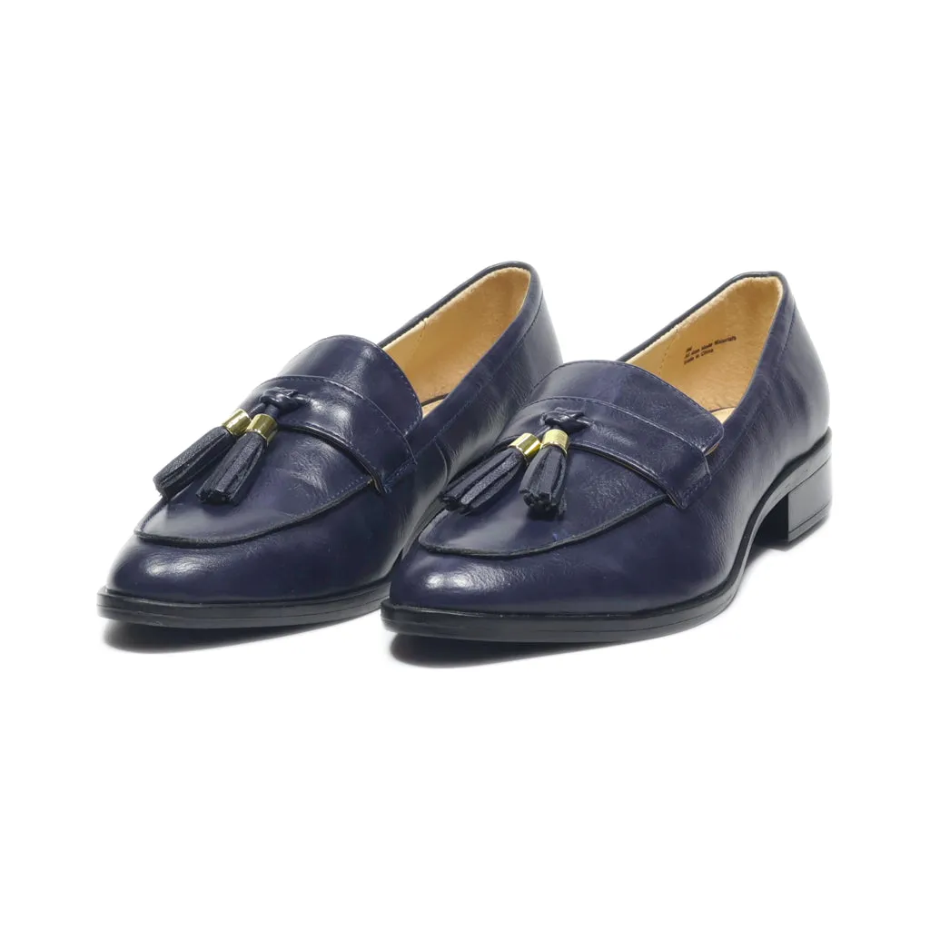 Dunion Loafers Leather Blue Colour For Women