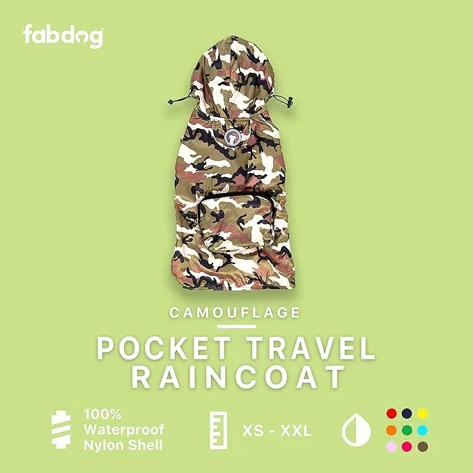 Fabdog | Green Packaway Dog Raincoat