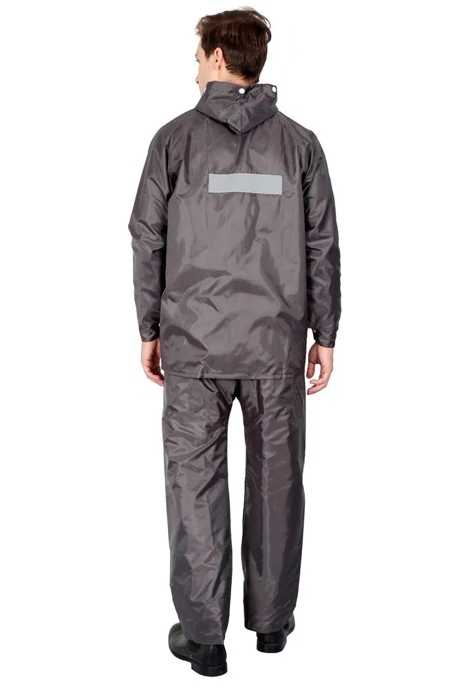 Fabseasons Apex Grey Reversible Unisex Raincoat with Hood and Reflector