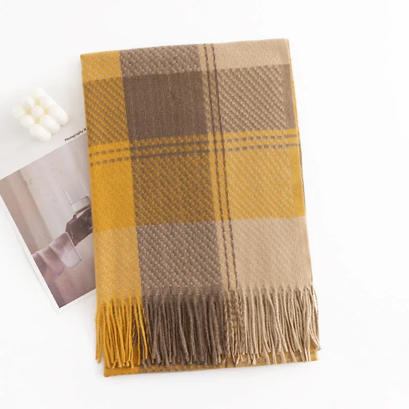 FH23-5201 Lattice stripe winter scarf